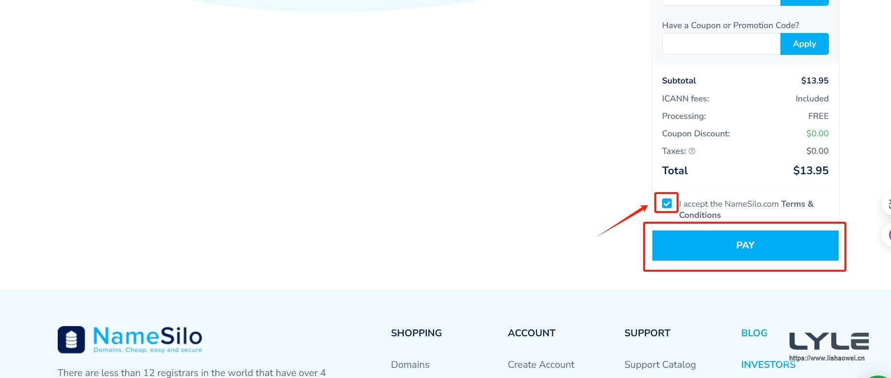NameSilo域名注册-购买完成