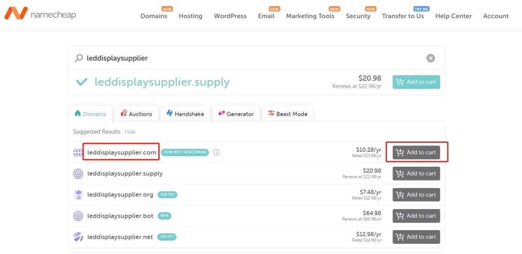 namecheap域名购买2
