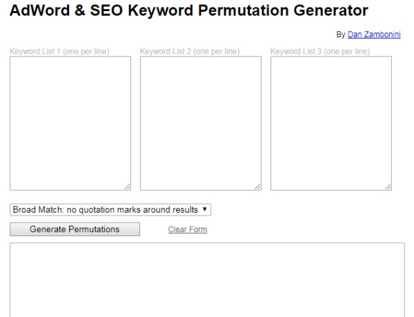 AdWord & SEO Keyword Permutation Generator