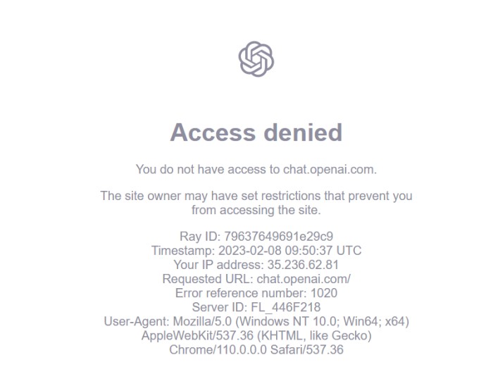 chatgpt Access denie